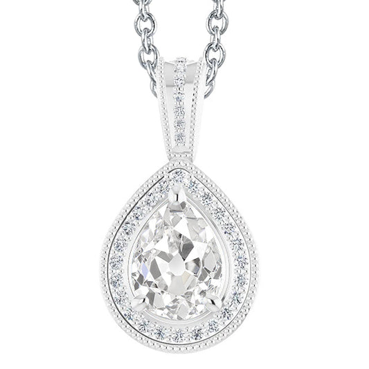 Collana Pendente Oro Bianco 14K con Brillante – vista principale