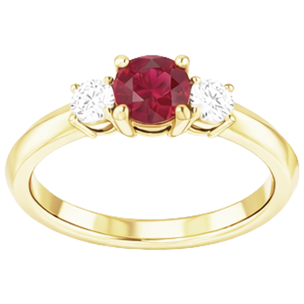 Rubino da 1,25 carati con anello solitario in oro giallo 14K