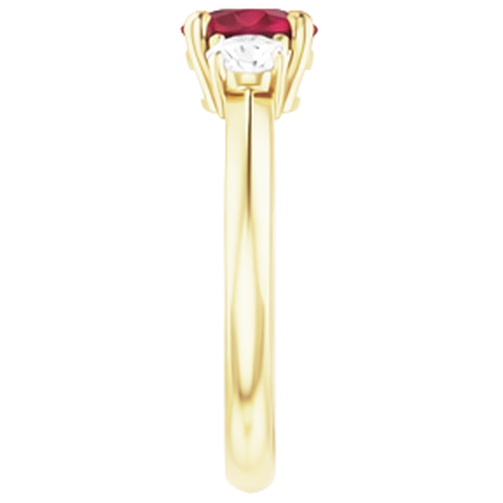 Rubino da 1,25 carati con anello solitario in oro giallo 14K