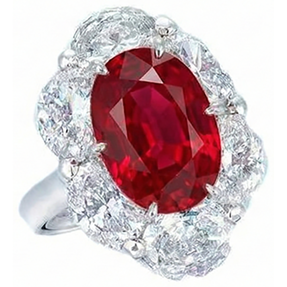 vero oval diamante 5.25carati anello dettaglio ravvicinato