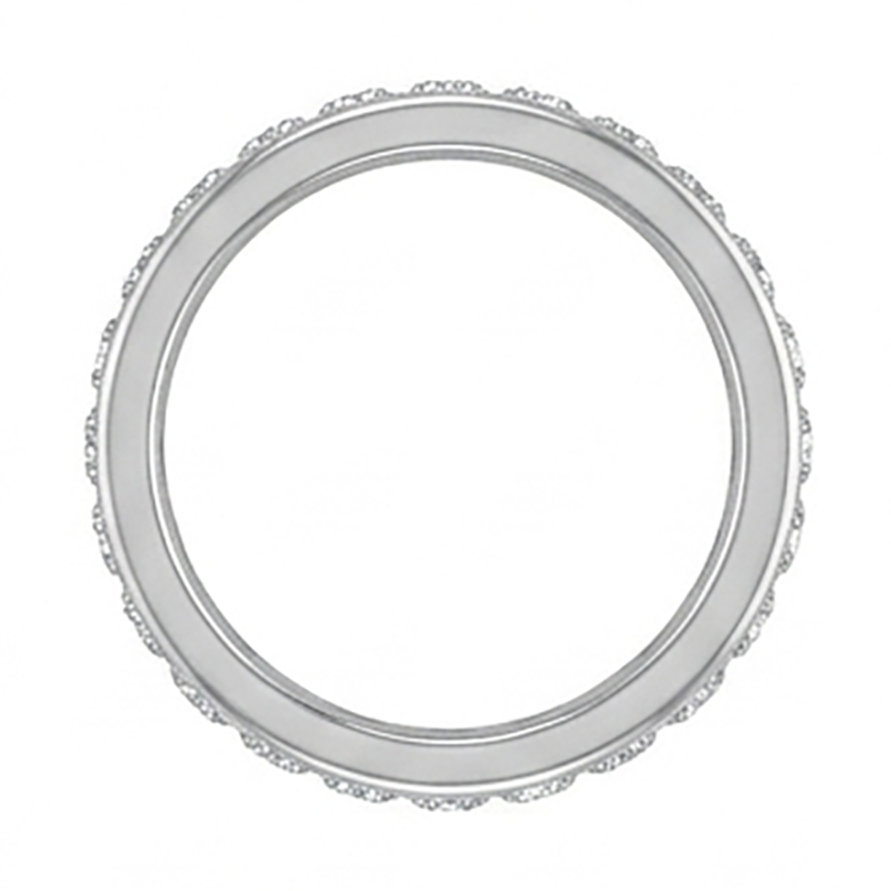 Set Di Canali Fede Nuziale In Oro Bianco 14K Con Genuino Diamanti Rotondi Da 2.20 Ct