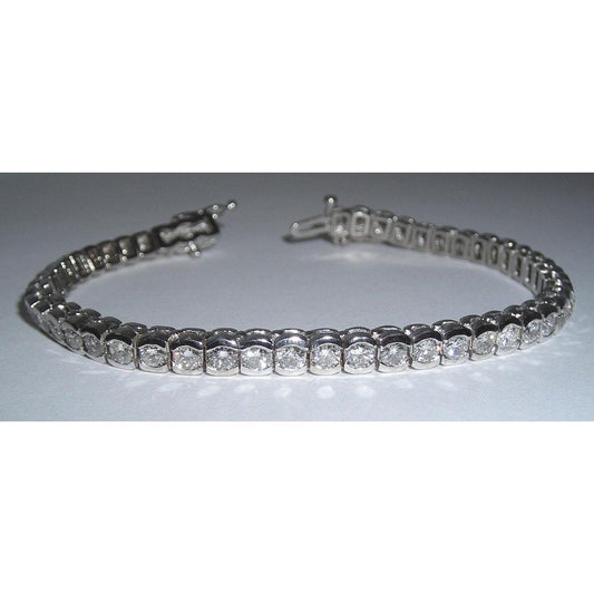 Set Di Gioielli Con Castone Per Bracciale Tennis Con Genuino Diamanti Da 9.60 Carati