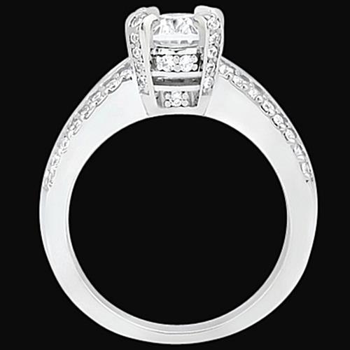 Set Di Gioielli Con Pavé Di Anello Di Fidanzamento Con Naturale Diamanti Ovali E Tondi Da 1.51 Carati