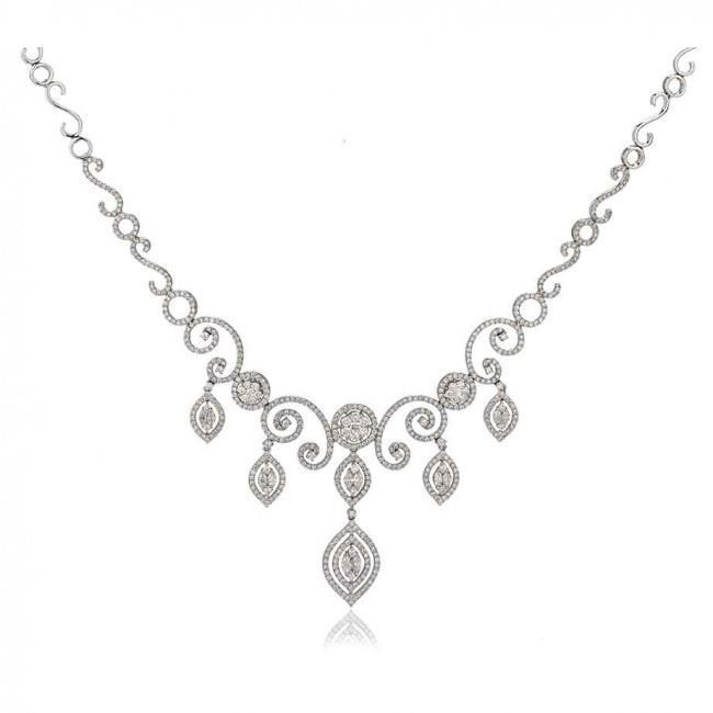 Set Di Orecchini E Collana Di Vero Diamanti Da 7 Carati Bellissimi Gioielli Da Donna