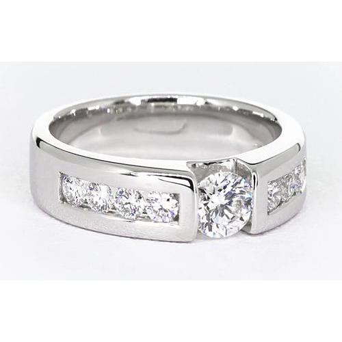 Set Di Tensione Per Fascia Anniversario Con Naturale Diamante Rotondo 1.50 Carati
