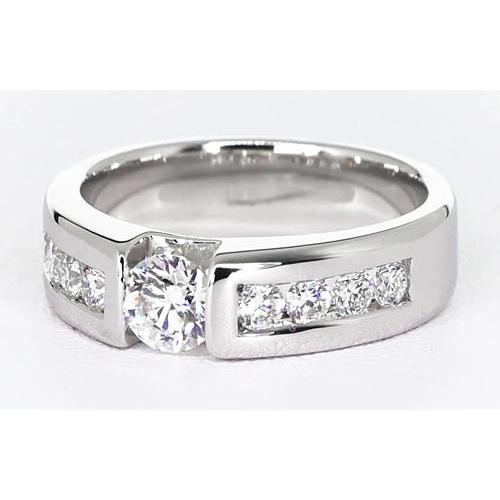 Set Di Tensione Per Fascia Anniversario Con Naturale Diamante Rotondo 1.50 Carati