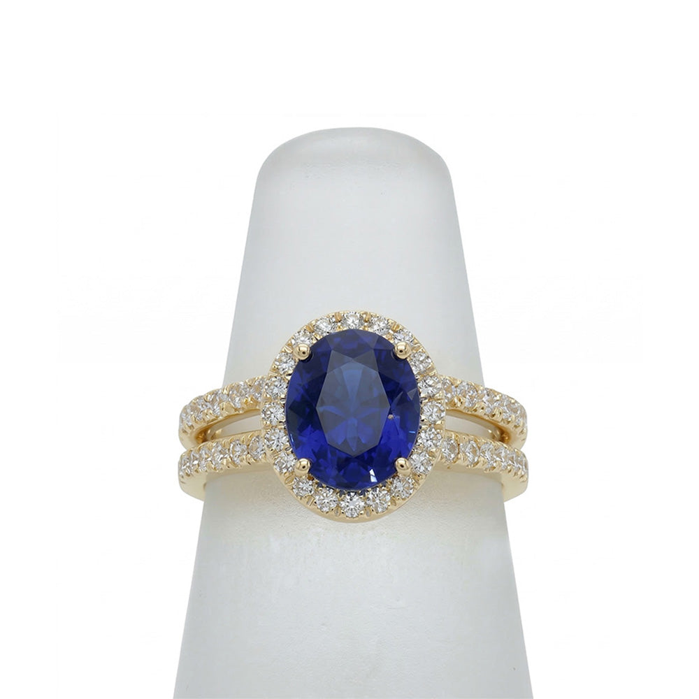 vero round diamante 7carati anello su bianco
