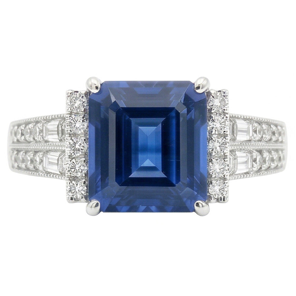 vero round diamante 3.50carati anello vista frontale