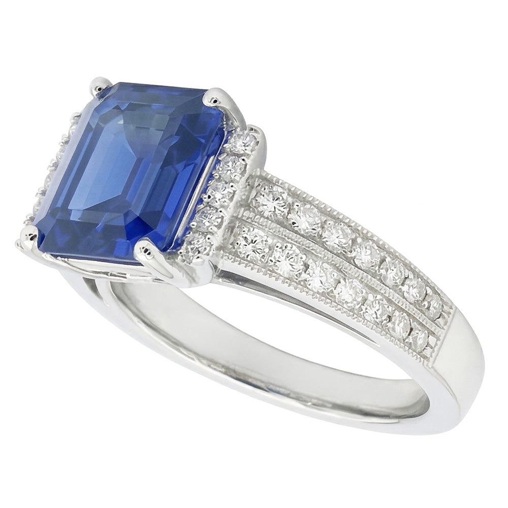 vero round diamante 3.50carati anello angolo laterale