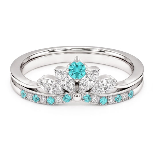 Set di fascia con corona di diamanti e tormalina Paraiba