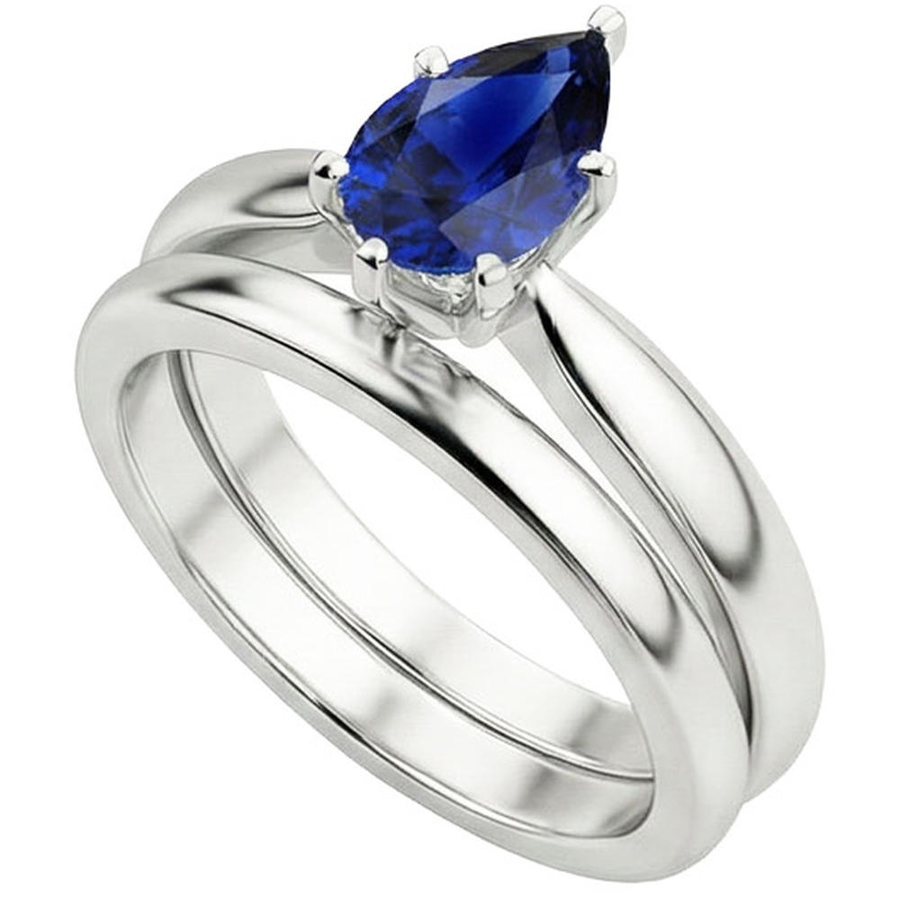 vero pear diamante 2carati anello vista di profilo