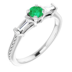 Set di gioielli con anello a doppio artiglio con diamante verde smeraldo in pietra verde smeraldo da 2 carati in stile antico