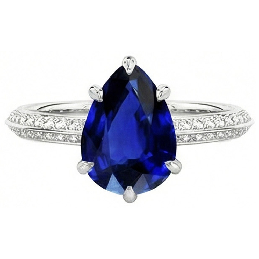 vero round diamante 3.50carati anello vista dall'alto