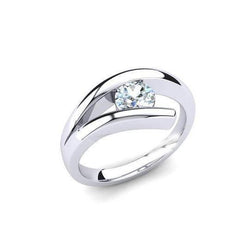 Set Di Anelli Di Fidanzamento Con Naturale Diamante A Taglio Rotondo Da 1 Carato