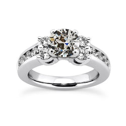 Set Di Canali A Forma Di Cesto Di Anelli Di Naturale Diamanti Taglio Vecchio Miniera Rotondo 6,50 Carati