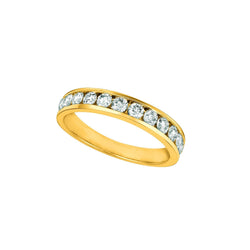 Set Di Canali Di Naturale Diamanti Banda Dell'Eternità 0.75 Carati In Oro Giallo 14K