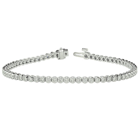 Set Di Castoni A Taglio Rotondo Bracciale Tennis Da 6 Carati Con Naturale Diamanti WG 14K