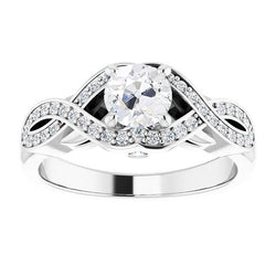 Set Di Punte Genuino Diamantate Rotonde A Taglio Vecchio Miniera Stile Infinito 4,25 Carati