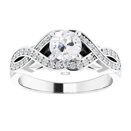 Set Di Punte Genuino Diamantate Rotonde A Taglio Vecchio Miniera Stile Infinito 4,25 Carati