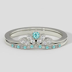 Set di fascia con corona di diamanti e tormalina Paraiba