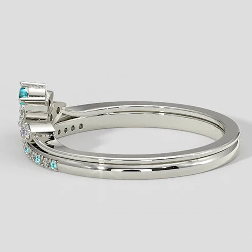 Set di fascia con corona di diamanti e tormalina Paraiba