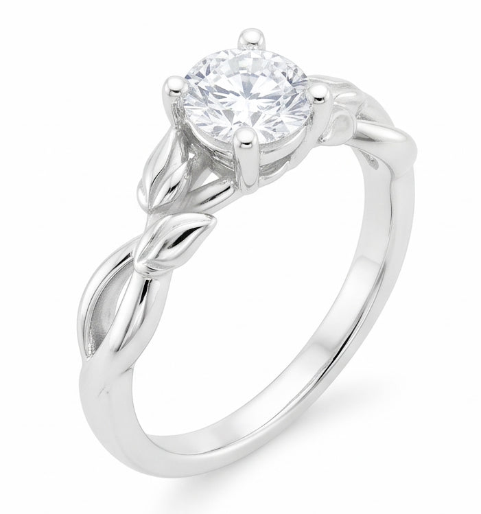 Sfavillante Fede Nuziale Con Genuino Diamante Solitario A Taglio Rotondo Da 2,50 Ct 4 Griffe