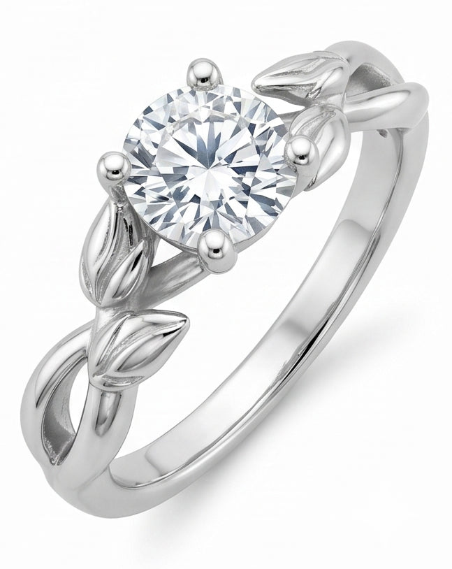 Sfavillante Fede Nuziale Con Genuino Diamante Solitario A Taglio Rotondo Da 2,50 Ct 4 Griffe