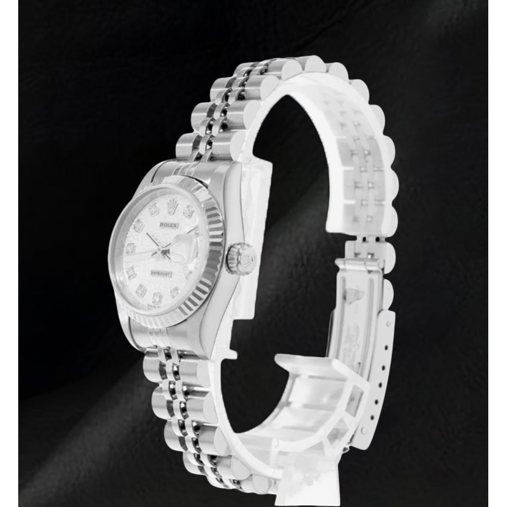 Orologio da Donna Rolex 26 mm Oro Bianco Quadrante Argento con Diamanti Jubilee Anno 2002