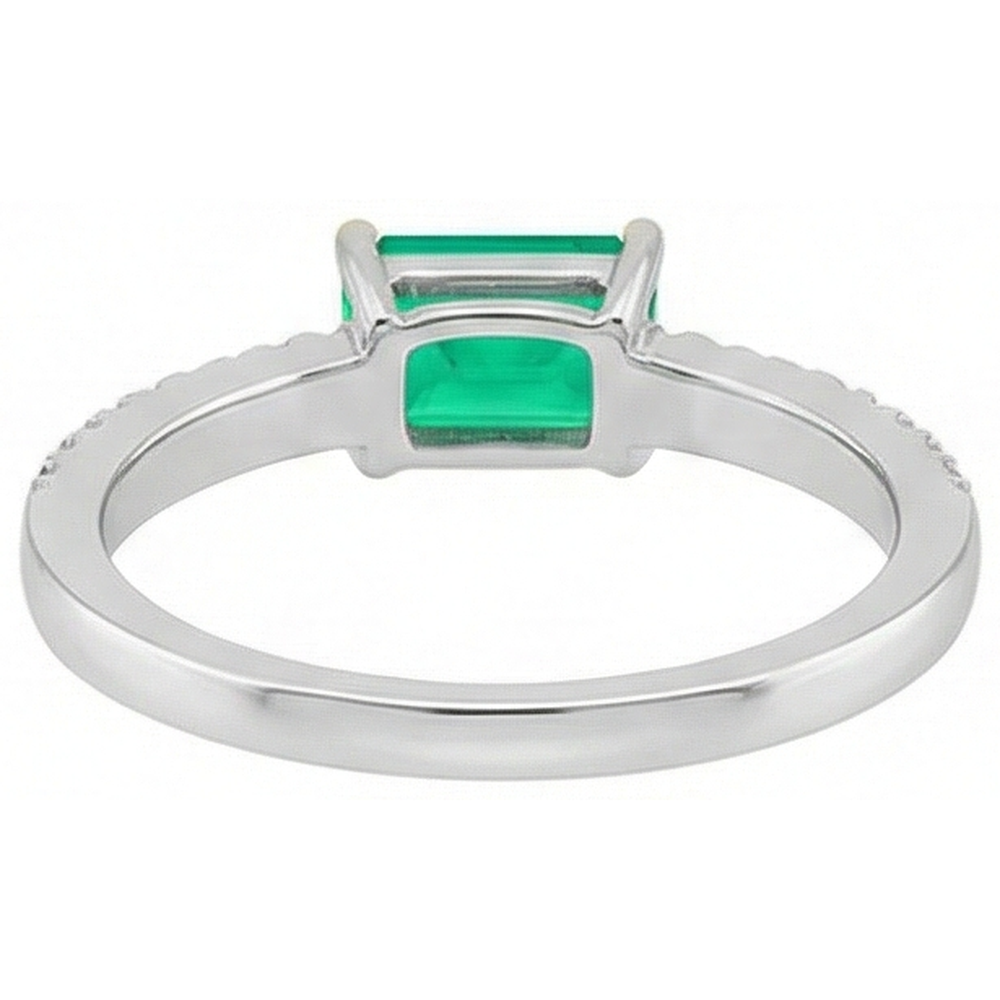 Smeraldo Colombiano Anello Pietra Colorata 1-carati Oro Bicolore 14K – vista posteriore