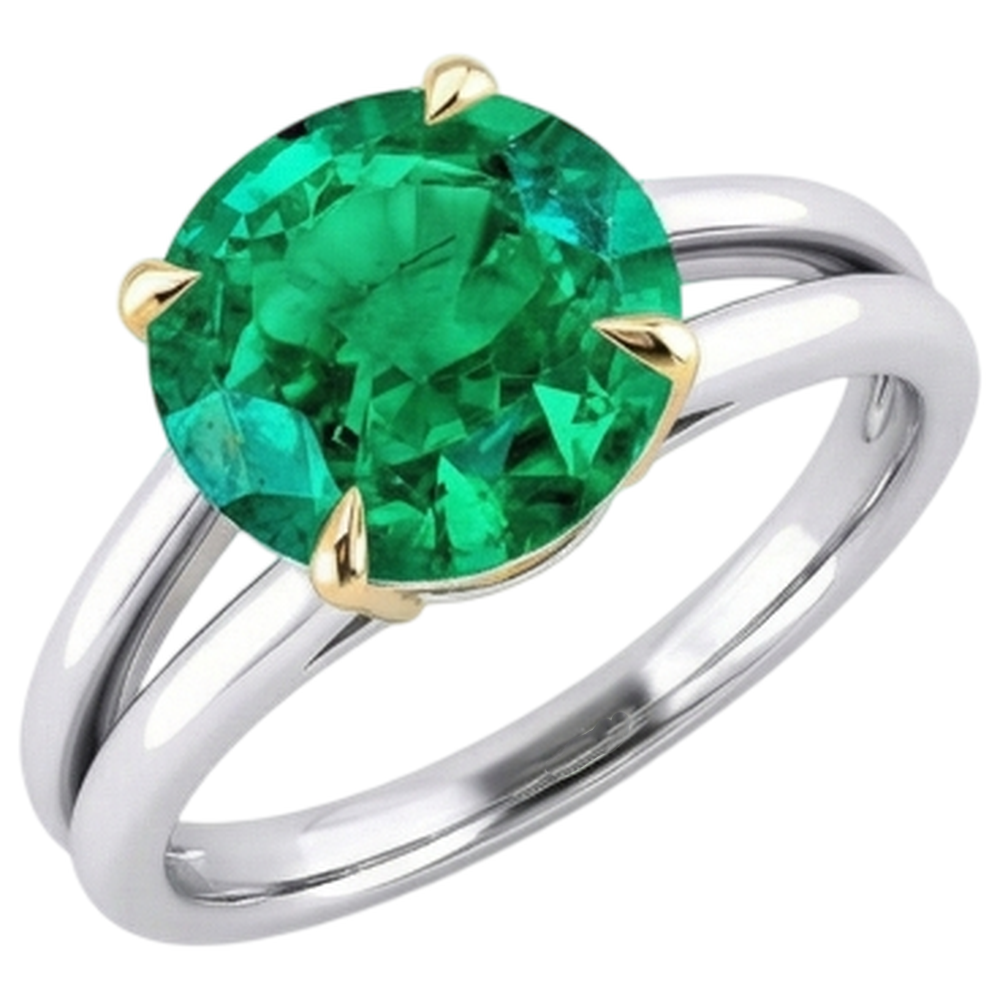 Brillante Anello Pietra Colorata 4 carati – vista frontale
