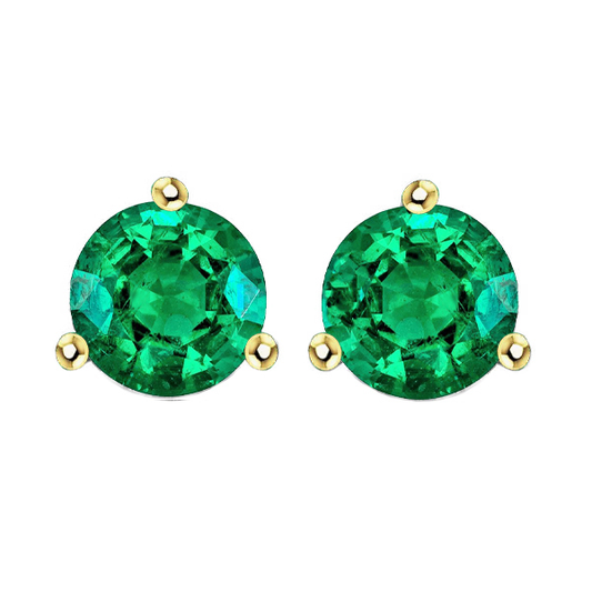 Smeraldo Fine Gemstone Earring 3 carati Oro Bicolore 14K – vista principale