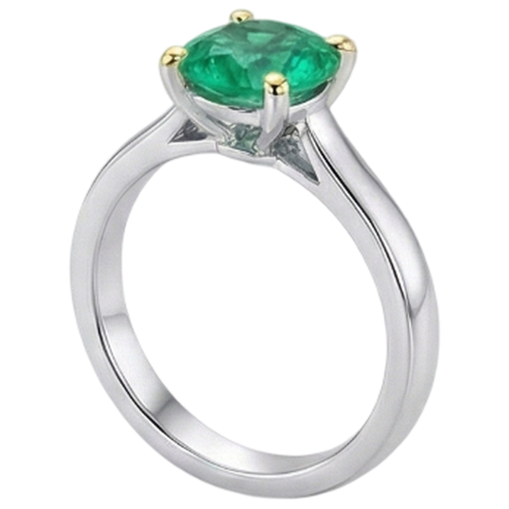 Smeraldo Fine Anello con Pietra Preziosa – vista laterale