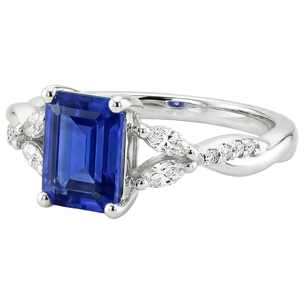Smeraldo Taglio Zaffiro Anello