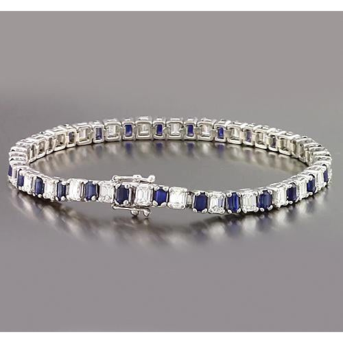 Smeraldo Diamante Bracciale Tennis Ceylon Zaffiro Set di Griffe