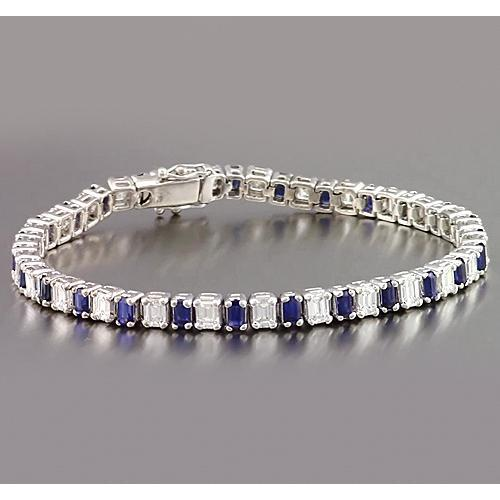Smeraldo Diamante Bracciale Tennis Ceylon Zaffiro Set di Griffe