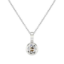Taglio Old Mine Pendente – Diamante 1 carati Oro Bianco 14K