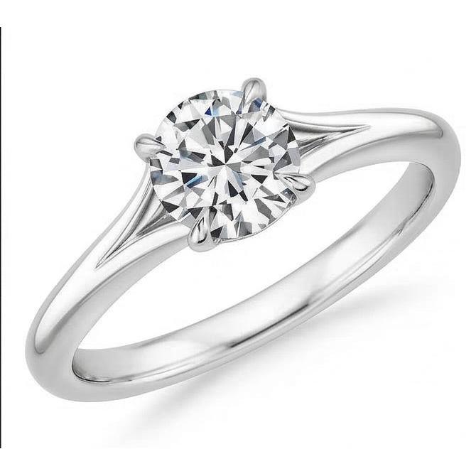 Solitaire 0.75 Carat Round Diamond Engagement Ring Gold 14K New