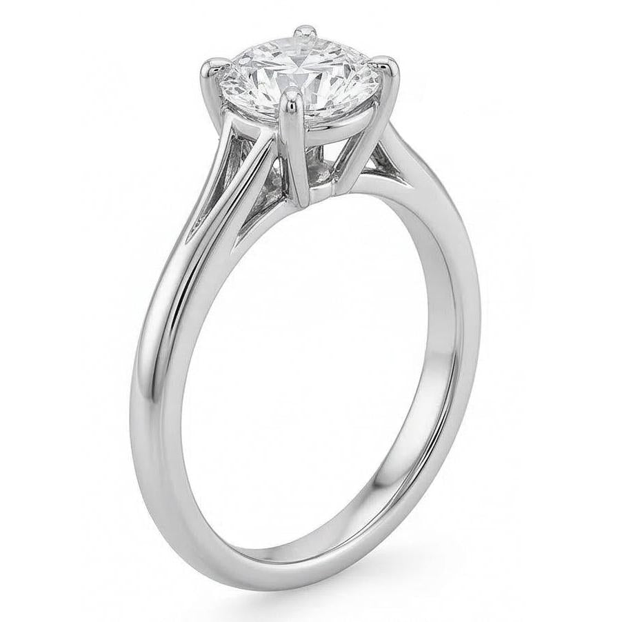 Solitaire 0.75 Carat Round Diamond Engagement Ring Gold 14K New