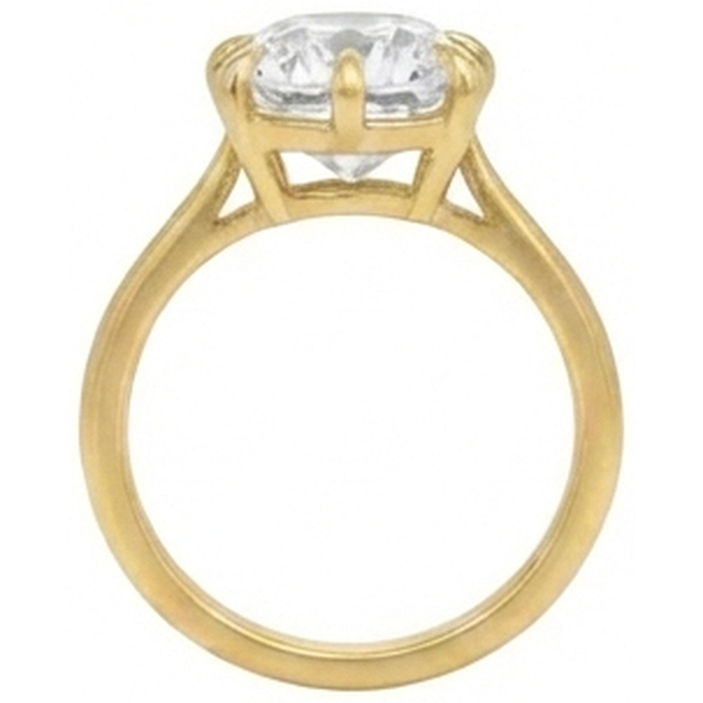 Solitaire Cushion Old Mine Cut Genuino Diamond Ring 3.50 Carati Gioielli Da Donna