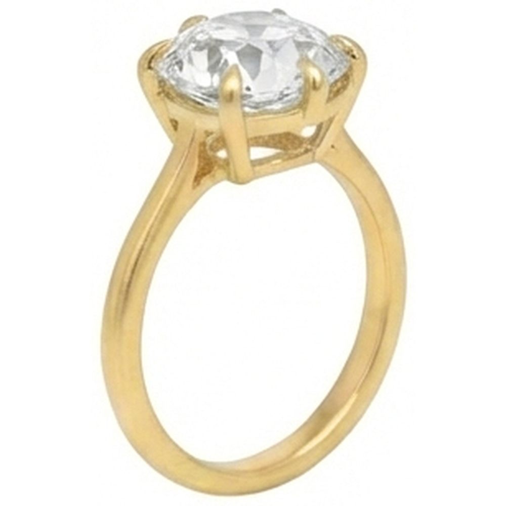 Solitaire Cushion Old Mine Cut Genuino Diamond Ring 3.50 Carati Gioielli Da Donna