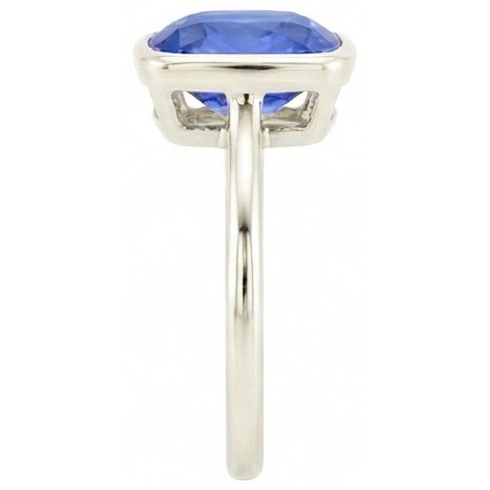 Solitaire Cushion Zaffiro Anello Bezel Set 2 Carati Gemstone Jewelry