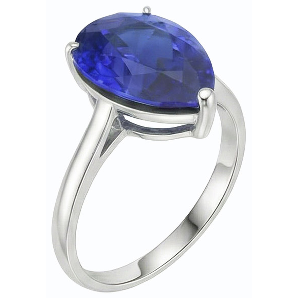 vero pear diamante 4carati anello vista di profilo