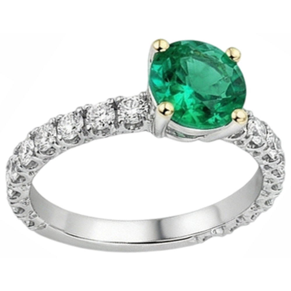 Firmato Anello con Pietra Preziosa 2,50 carati – vista angolare