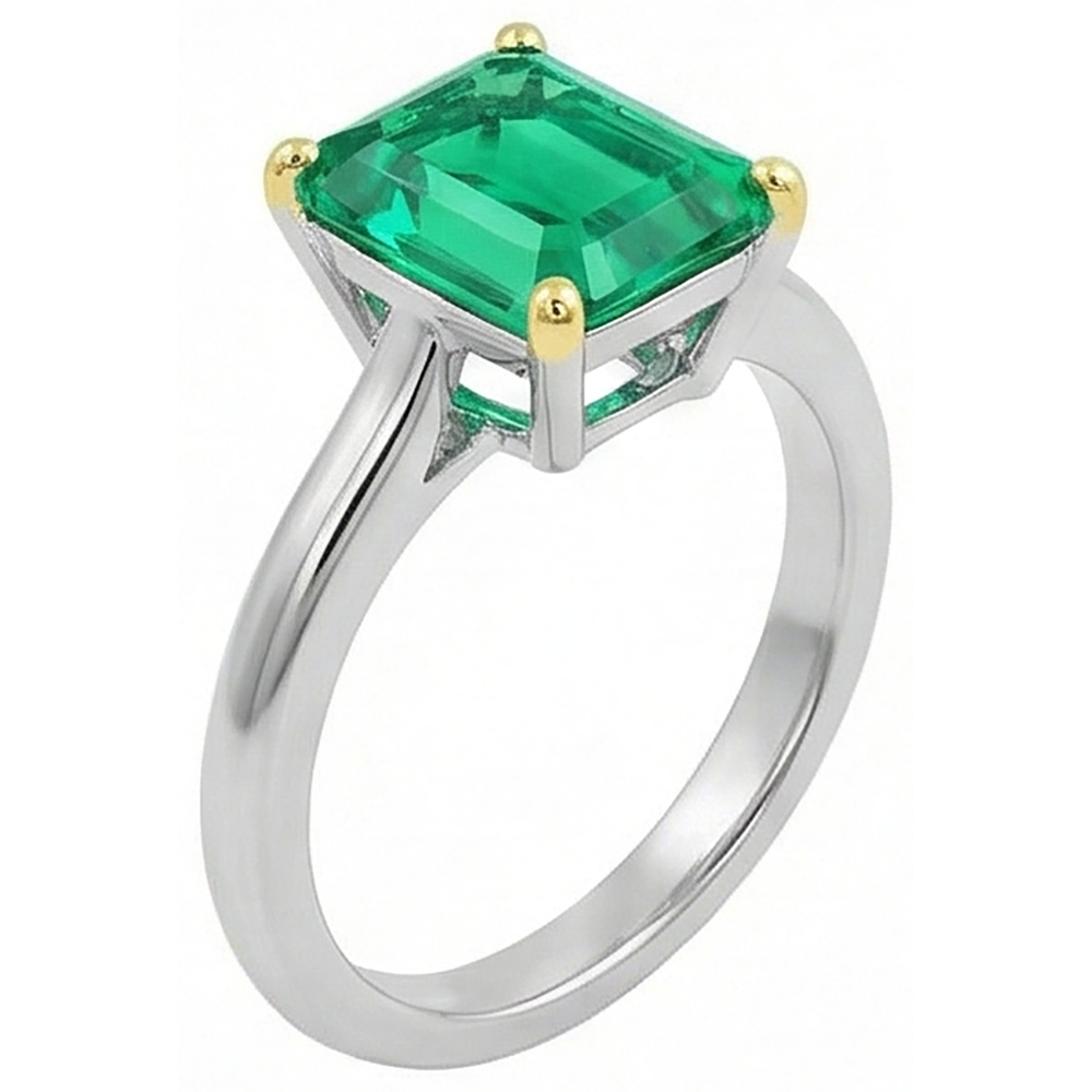 Smeraldo Fine Anello Pietra Colorata – vista angolare