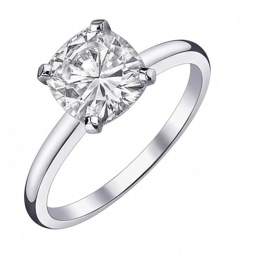 Solitaire Naturale Diamond 2.01 Carat Cushion Diamond Ring