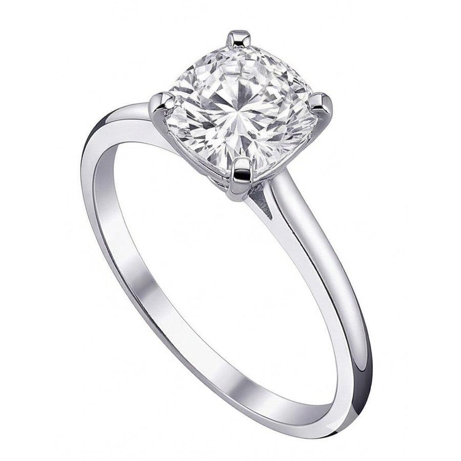 Solitaire Naturale Diamond 2.01 Carat Cushion Diamond Ring