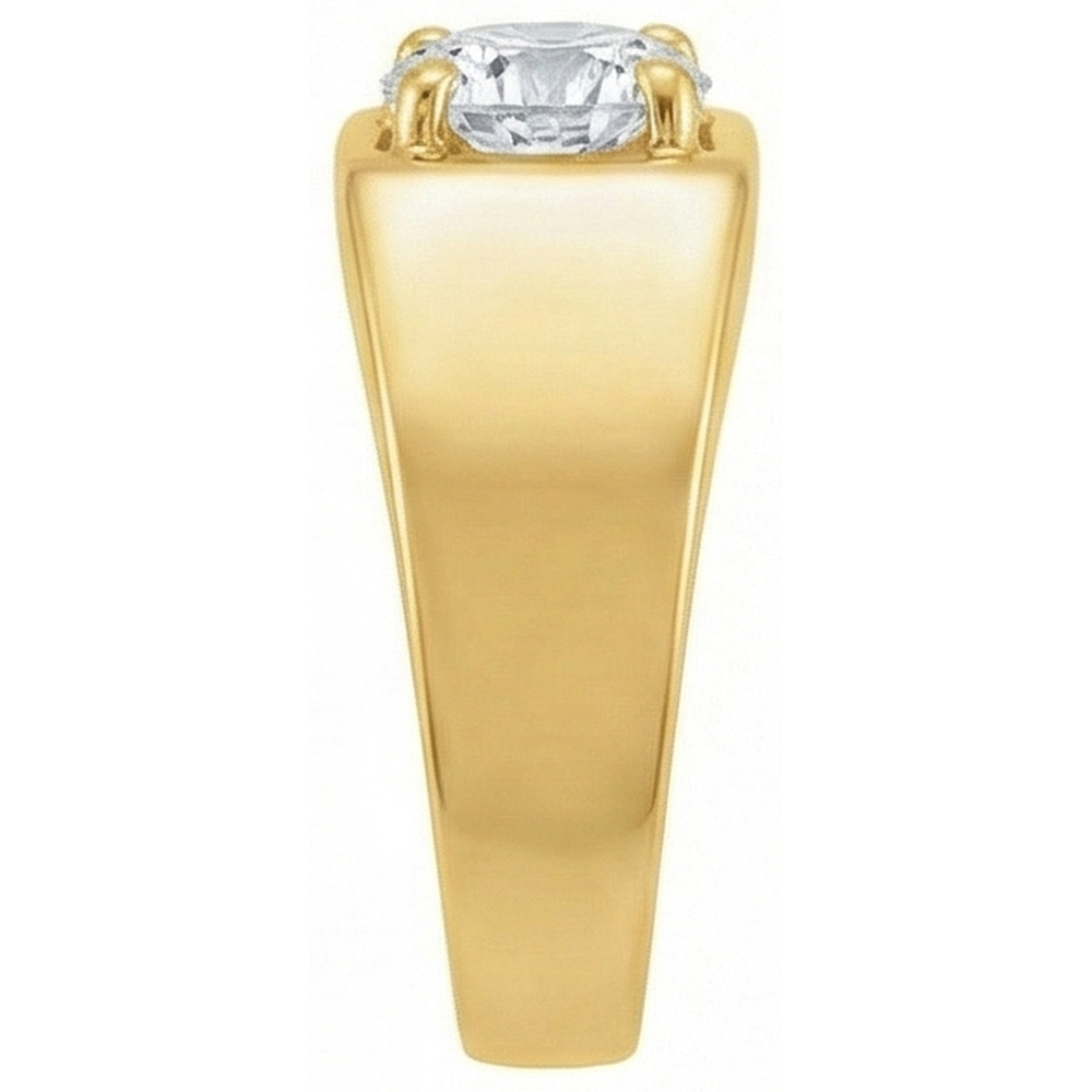 Diamante Cuscino Antico Anello Solitario in Oro Bianco 14K – vista frontale