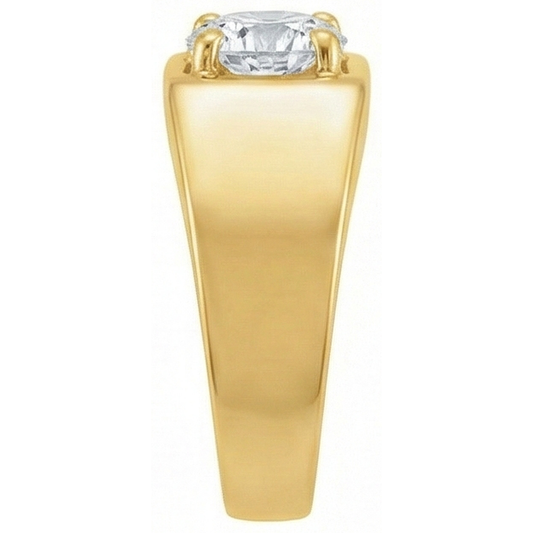 Diamante Cuscino Antico Anello Solitario in Oro Bianco 14K – vista frontale