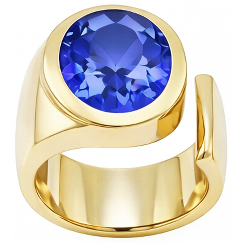 Solitaire Oval Tanzanite 2 Carat Ring Gioielleria con pietre preziose