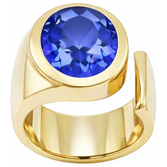 Solitaire Oval Tanzanite 2 Carat Ring Gioielleria con pietre preziose